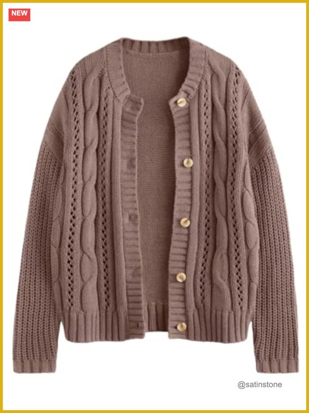 Women's Cable Knit Cardigan Sweater Button Up Long Sleeve Crochet Cozy